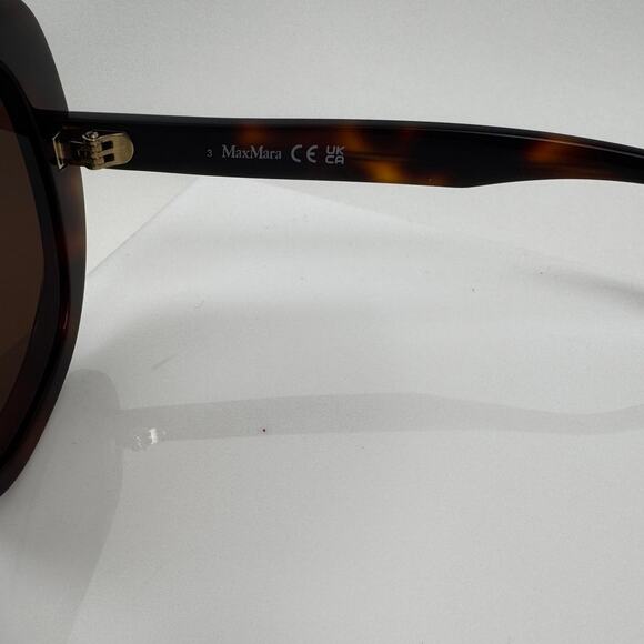 Women\'s Max Mara NWOT Edna Brown Tortoise Oversized Frame Sunglasses